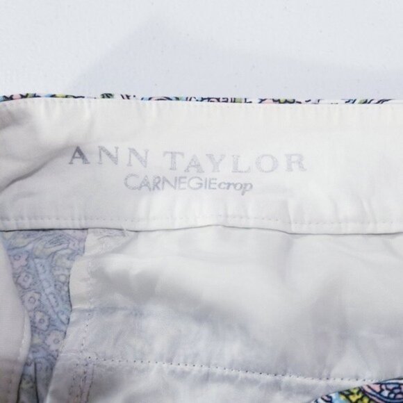 Ann Taylor Carnegie Crop Pants Women Size 8 Paisley Floral - Picture 13 of 14